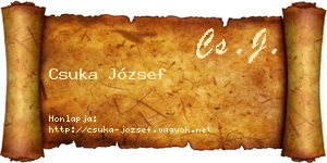Csuka József névjegykártya